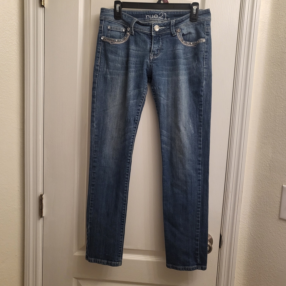 Rue21 Women's Blue Skinny Jeans‎ with Sparkle Detail